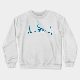 Motocross Heartbeat Design Crewneck Sweatshirt